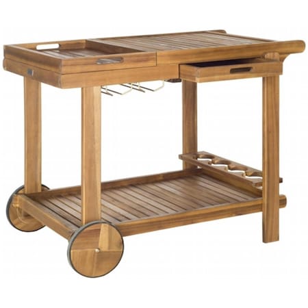 Safavieh Orland Tea Trolly- Teak Look - 29.9 x 39.4 x 23.8 in. PAT7010A